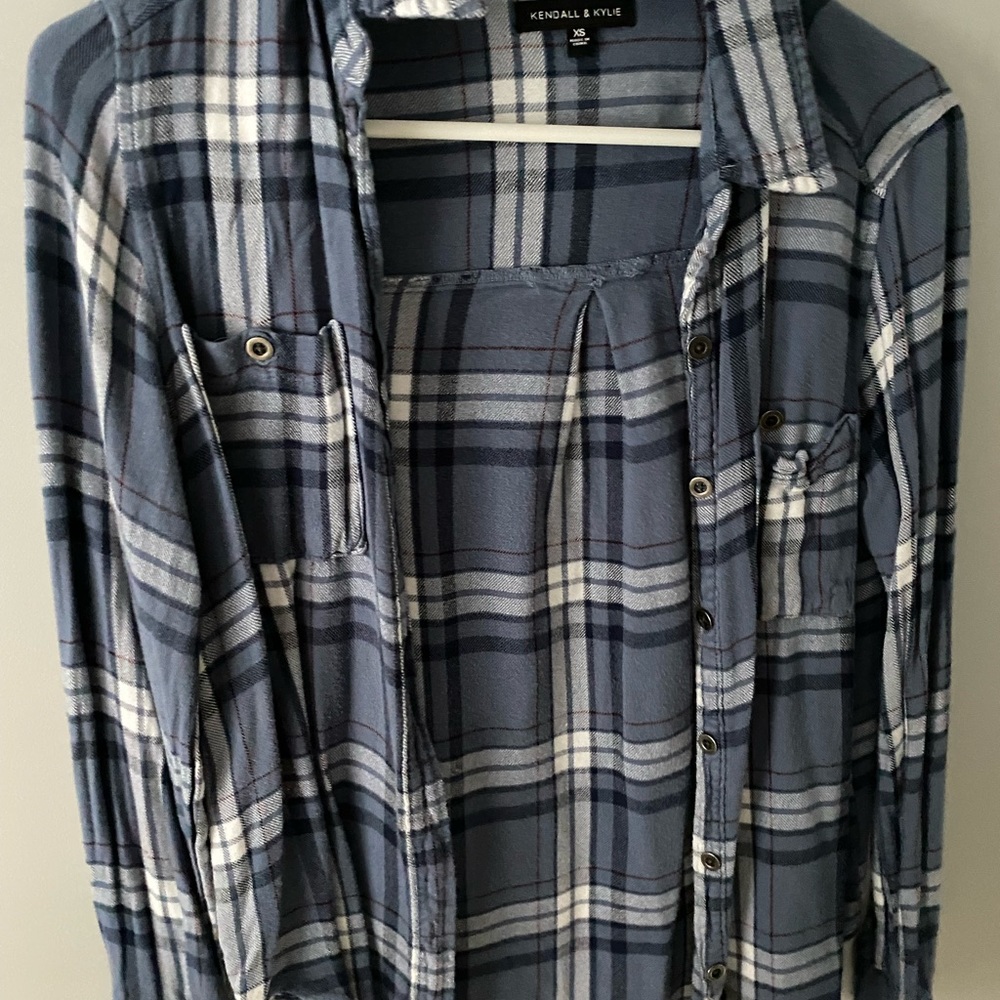 Blue and white flannel